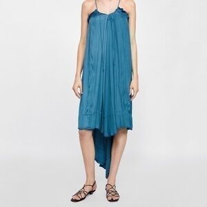 Zara Asymmetrical Dress with Straps Aquamarine